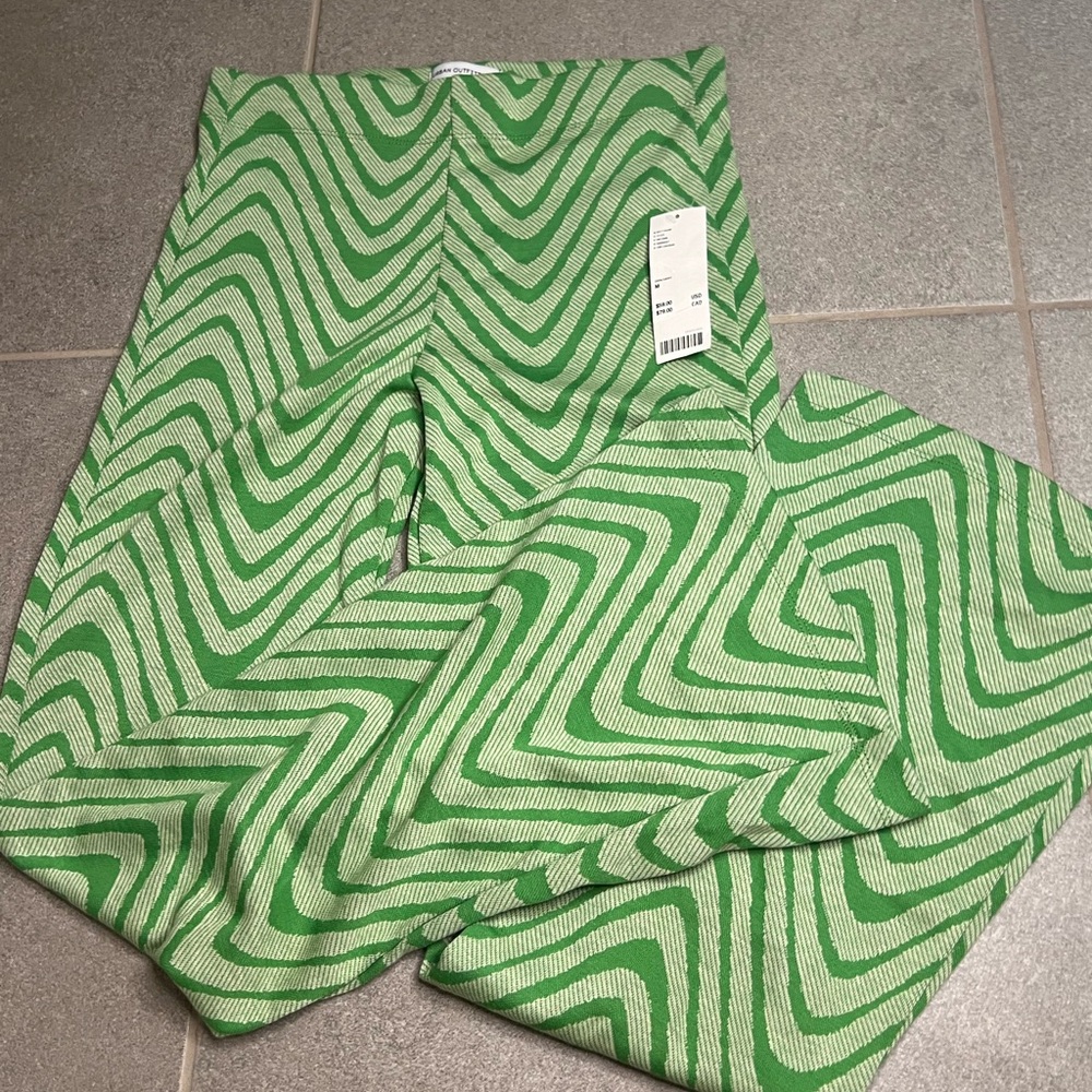 Urban Outfitters Green Psychedelic Swirl Flare Pants - Picture 4 of 13